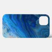 Blue Marble Agateテクスチャ流体アート Case-Mate iPhoneケース (裏面 (横))