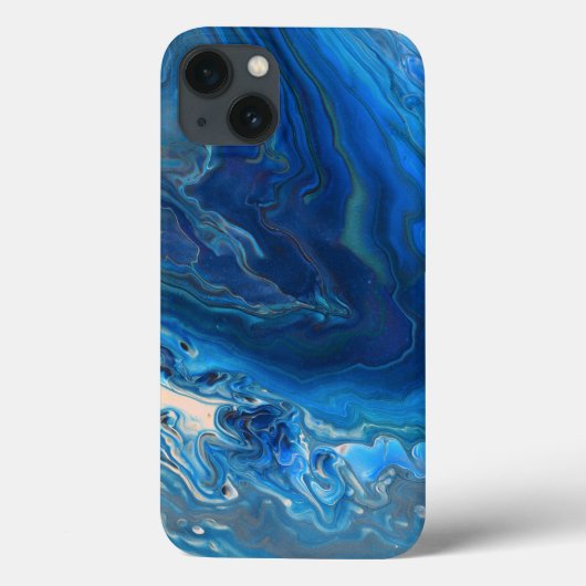 Blue Marble Agateテクスチャ流体アート Case-Mate iPhoneケース (裏面)