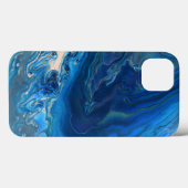 Blue Marble Agateテクスチャ流体アート Case-Mate iPhoneケース (裏面 (横))