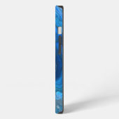 Blue Marble Agateテクスチャ流体アート iPhoneケース (左側面)