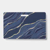 Blue Marble Agate GeodeビジネスフォトID名 バッジ (裏面)