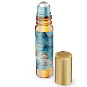 Blue Marble and Faux Gold Perfume Roller Bottle スクエアシール