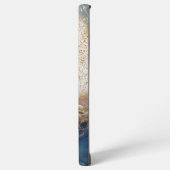 blue marble chic gold glitter monogram samsung galaxyケース (左側面)