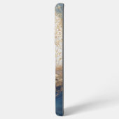 blue marble chic gold glitter monogram samsung galaxyケース (裏面横)