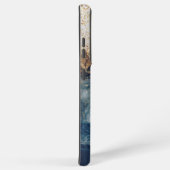 blue marble chic gold glitter monogram samsung galaxyケース (右側面)