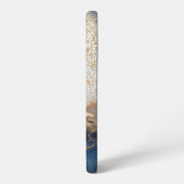 blue marble chic gold glitter monogram samsung galaxyケース (左側面)