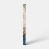 blue marble chic gold glitter monogram samsung galaxyケース (左側面)