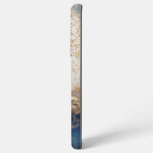 blue marble chic gold glitter monogram samsung galaxyケース (左側面)