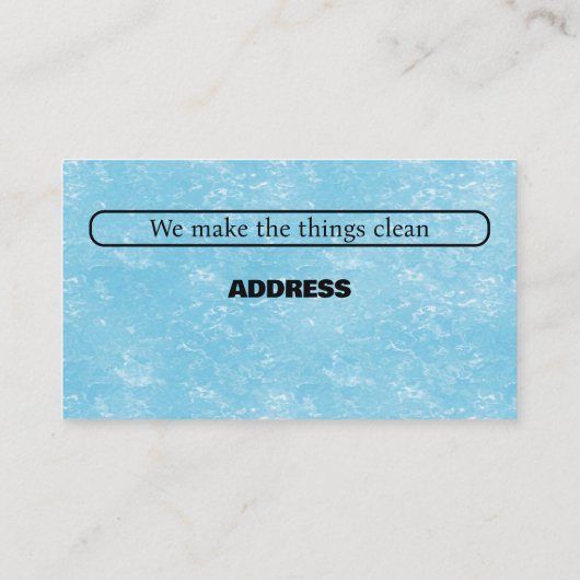 Blue Marble Cleaning Service 名刺 (裏面)