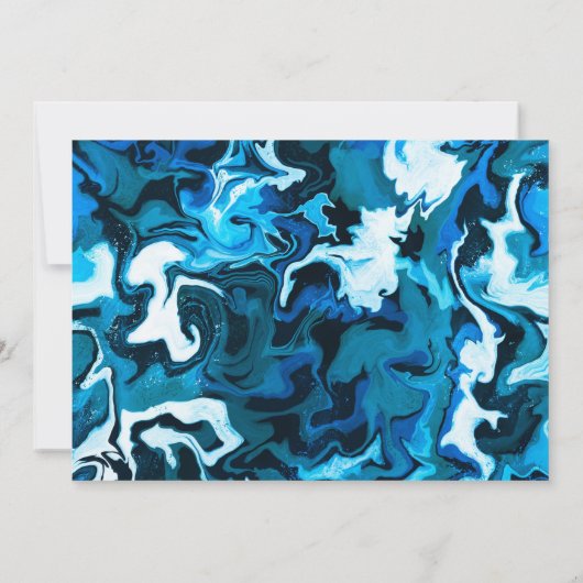 Blue Marble Custom PHOTO Bar Bat Mitzvah 招待状 (裏面)