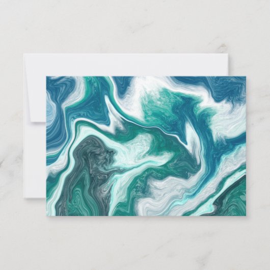 Blue Marble Fluid Artありがとうございました サンキューカード (正面)