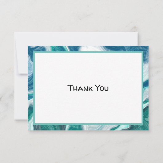 Blue Marble Fluid Artありがとうございました サンキューカード (裏面)