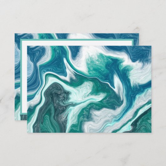 Blue Marble Fluid Artありがとうございました サンキューカード (正面/裏面)