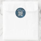 blue marble gift registry qr code baby shower ラウンドシール (バッグ)