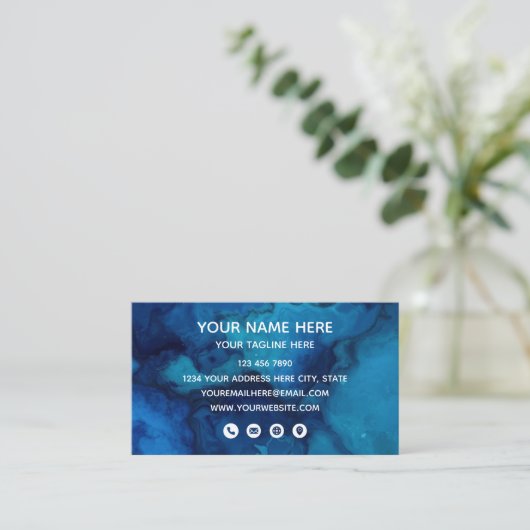 Blue Marble Modern Business Card 名刺 (スタンド正面)
