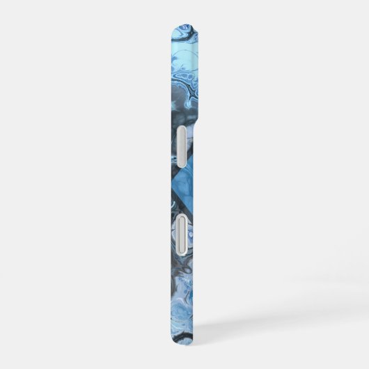 Blue Marble Pattern with Custom Name and Initial iPhone 16ケース (右側面)