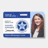 Blue Marble Police Officer写真の署名 バッジ (正面)