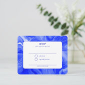 Blue Marble Star David Custom Bar Bat Mitzvah 出欠カード (スタンド正面)