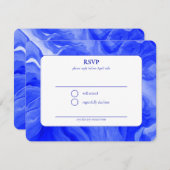 Blue Marble Star David Custom Bar Bat Mitzvah 出欠カード (正面/裏面)