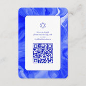 Blue Marble Star David Custom QR Bar Bat Mitzvah エンクロージャーカード (正面)