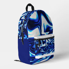 Blue Marble Swirl Backpack – Fluid Abstract Patter プリントバックパック