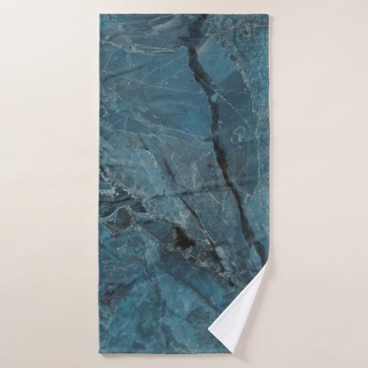 blue marble texture background, Italian marbel wit バスタオル (バスタオル)