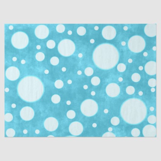 Blue Marble White Polka Dots Pattern Decoupage 薄葉紙 (正面)