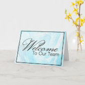 Blue Marbled新入社員チームへようこそ カード (黄色い花)