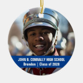 Blue Marching Band Photo Personalized Christmas セラミックオーナメント (正面)