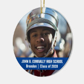 Blue Marching Band Photo Personalized Christmas セラミックオーナメント (左)