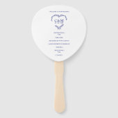 Blue Marine Branches Heart with Initials ハンドファン (裏面)