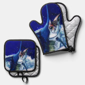 Blue Marlin 鍋つかみ&鍋敷きセット (正面/裏面)