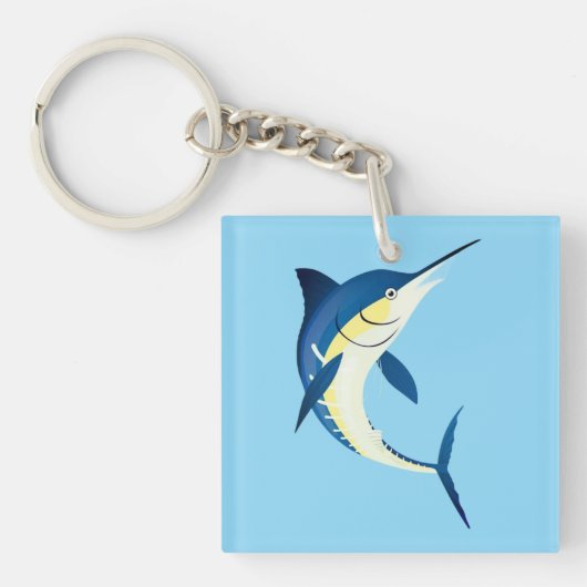Blue Marlin Acrylic Keychain キーホルダー (正面)