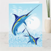 Blue Marlin Jumping out of Ocean カード (正面)
