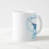 Blue Marlin Jumping out of Ocean ジャンボコーヒーマグカップ (正面右)