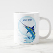 Blue Marlin Jumping out of Ocean ジャンボコーヒーマグカップ (右)