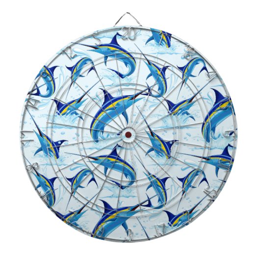 Blue Marlin Jumping out of Ocean ダーツボード (正面)