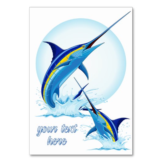 Blue Marlin Jumping out of Ocean テーブルナンバー (正面)