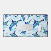 Blue Marlin Jumping out of Ocean デスクマット (キーボード&マウス)