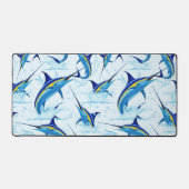 Blue Marlin Jumping out of Ocean デスクマット (正面)