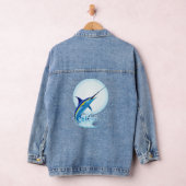 Blue Marlin Jumping out of Ocean デニムジャケット (ハンガー)