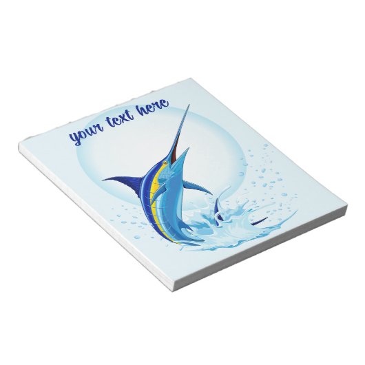 Blue Marlin Jumping out of Ocean ノートパッド (アングル)
