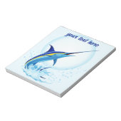 Blue Marlin Jumping out of Ocean ノートパッド (回転)