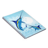 Blue Marlin Jumping out of Ocean ノートブック (右側)