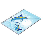 Blue Marlin Jumping out of Ocean ノートブック (左側)