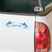 Blue Marlin Jumping out of Ocean バンパーステッカー (トラック上)