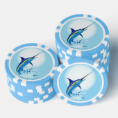 Blue Marlin Jumping out of Ocean ポーカーチップ (積み重ね)