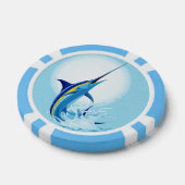 Blue Marlin Jumping out of Ocean ポーカーチップ (シングル)