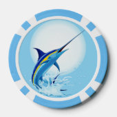 Blue Marlin Jumping out of Ocean ポーカーチップ (裏面)