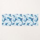 Blue Marlin Jumping out of Ocean ヨガマット (正面(横))